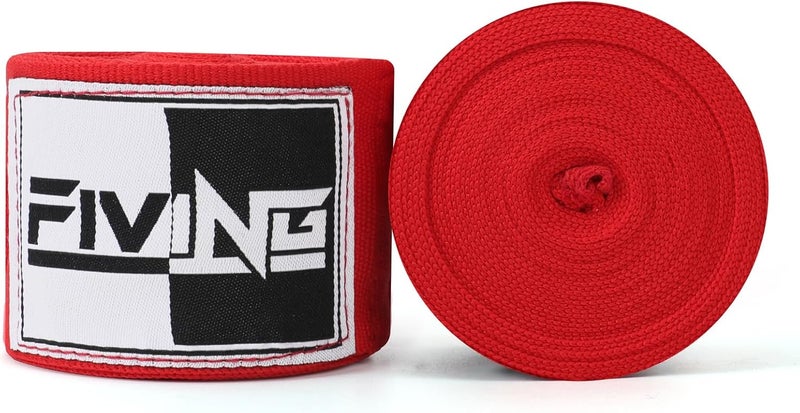 FIVING Boxing Hand Wraps Inner Gloves for Men Women, 180 Inch Elasticated Thumb Loop Bandages, Wrist Wrap Protection Muay Thai MMA Kickboxing Martial Arts Punching Bag Training - Image 1